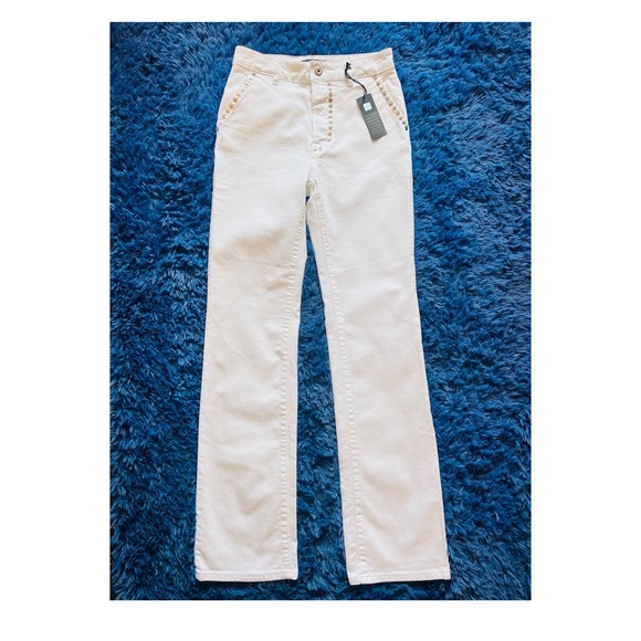 New! JUST CAVALLI Studded High Rise Straight Leg Jeans - Picture 2 of 7